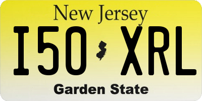 NJ license plate I50XRL