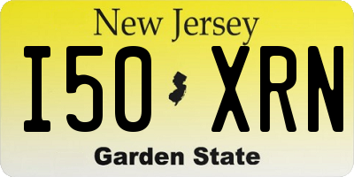 NJ license plate I50XRN