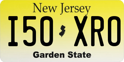 NJ license plate I50XRO