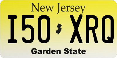 NJ license plate I50XRQ