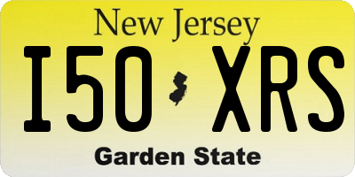 NJ license plate I50XRS