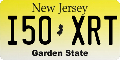 NJ license plate I50XRT