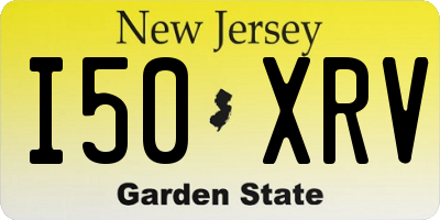 NJ license plate I50XRV