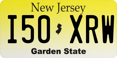 NJ license plate I50XRW