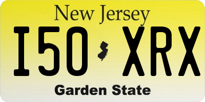 NJ license plate I50XRX