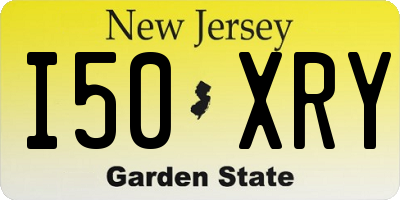 NJ license plate I50XRY