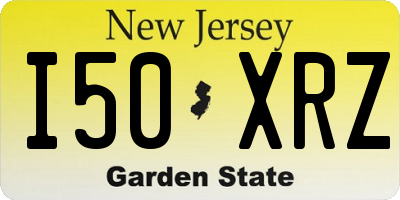 NJ license plate I50XRZ