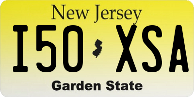 NJ license plate I50XSA