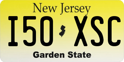 NJ license plate I50XSC