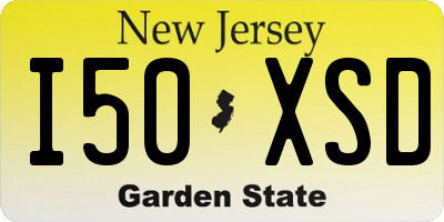 NJ license plate I50XSD