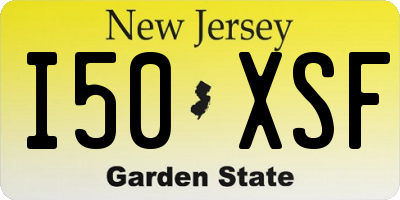 NJ license plate I50XSF