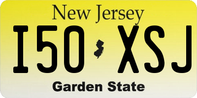 NJ license plate I50XSJ