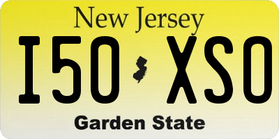 NJ license plate I50XSO