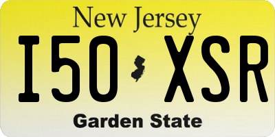 NJ license plate I50XSR