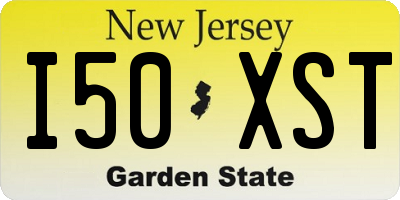 NJ license plate I50XST