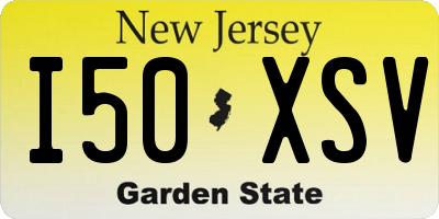 NJ license plate I50XSV