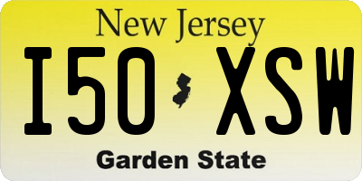 NJ license plate I50XSW