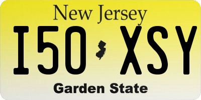 NJ license plate I50XSY