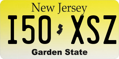 NJ license plate I50XSZ