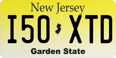 NJ license plate I50XTD