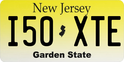NJ license plate I50XTE