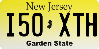 NJ license plate I50XTH