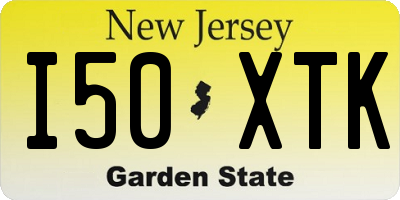 NJ license plate I50XTK