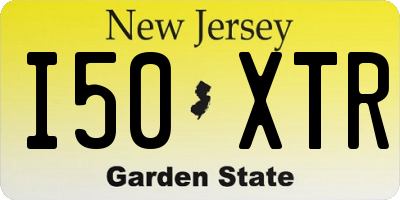 NJ license plate I50XTR