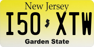 NJ license plate I50XTW