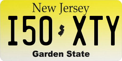 NJ license plate I50XTY