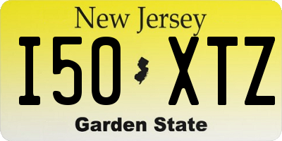 NJ license plate I50XTZ