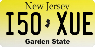 NJ license plate I50XUE