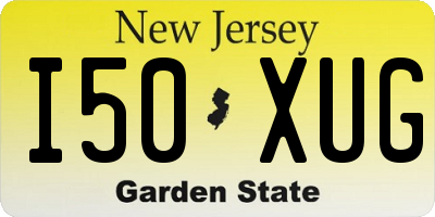 NJ license plate I50XUG