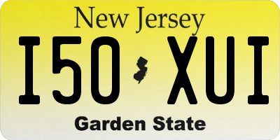 NJ license plate I50XUI