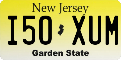 NJ license plate I50XUM
