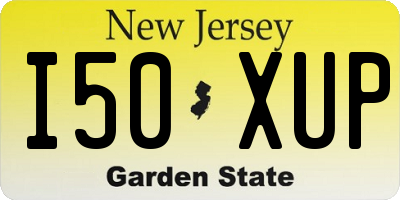 NJ license plate I50XUP