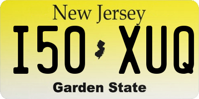 NJ license plate I50XUQ