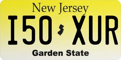 NJ license plate I50XUR