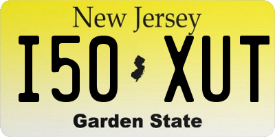 NJ license plate I50XUT