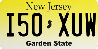NJ license plate I50XUW