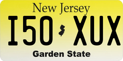 NJ license plate I50XUX