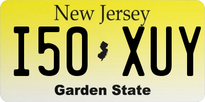 NJ license plate I50XUY