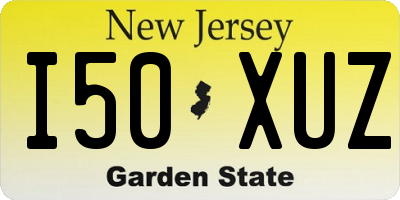 NJ license plate I50XUZ
