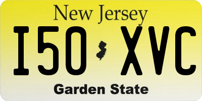 NJ license plate I50XVC