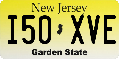 NJ license plate I50XVE