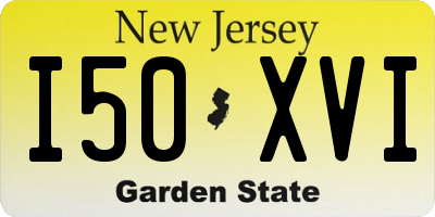 NJ license plate I50XVI
