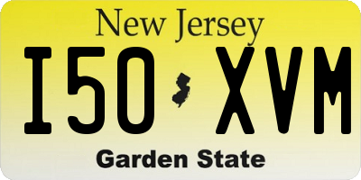 NJ license plate I50XVM