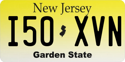 NJ license plate I50XVN