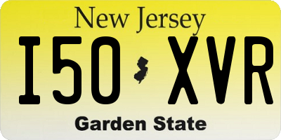 NJ license plate I50XVR