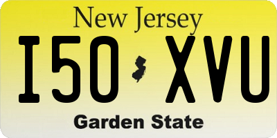 NJ license plate I50XVU